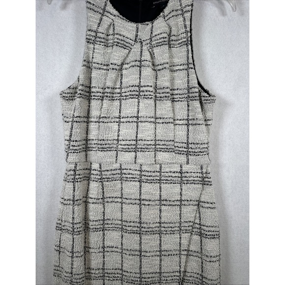 Banana Republic Black Cream Plaid Short Lined Dress Size 4 - Picture 3 of 5